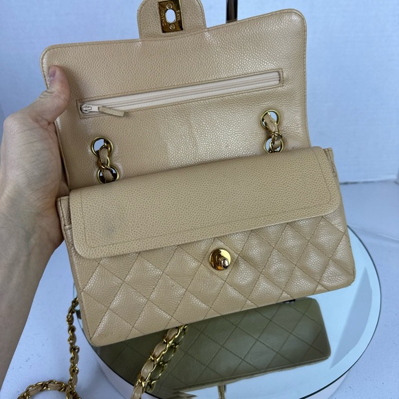 CHANEL CC CAVIAR LEATHER DOUBLE FLAP BAG GHW - Picture 9 of 16